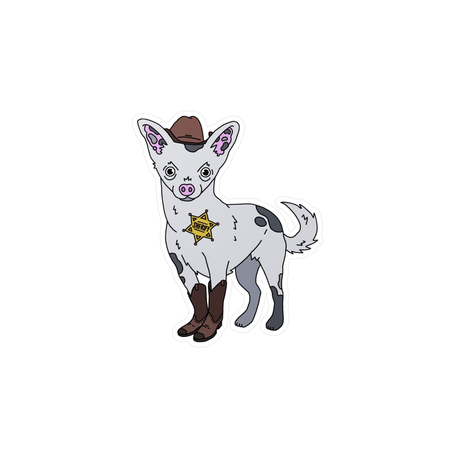 Gracie as the Sheriff Sticker