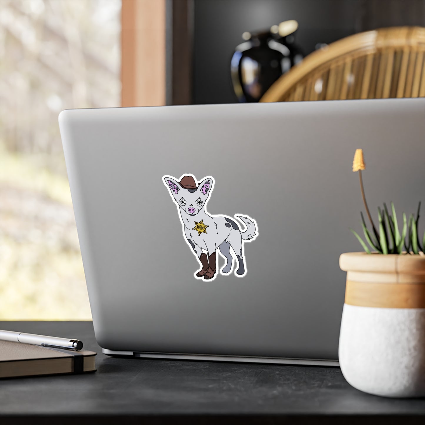 Gracie as the Sheriff Sticker