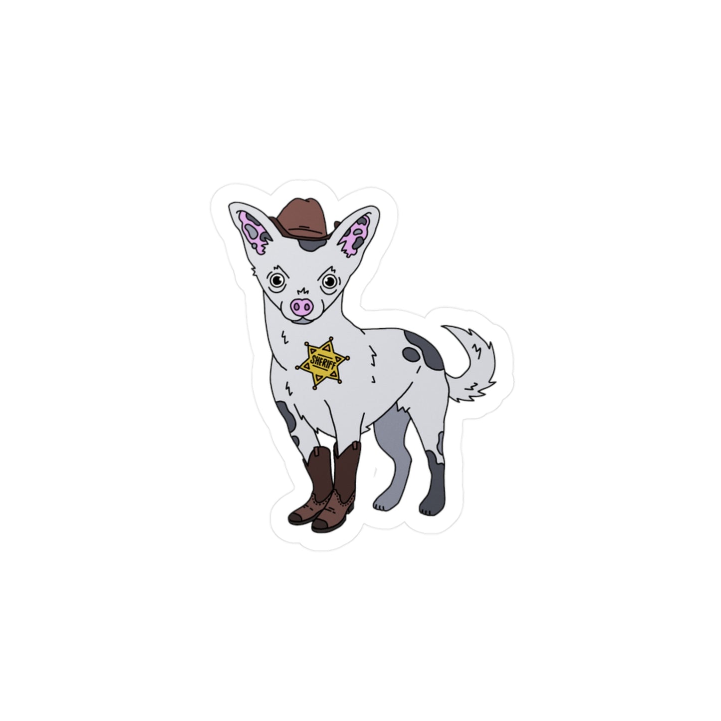 Gracie as the Sheriff Sticker