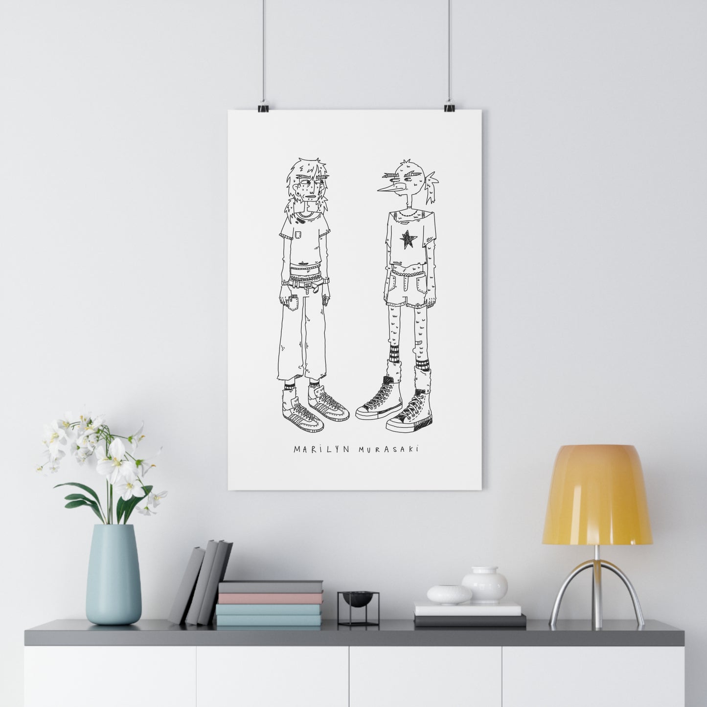 Girl & Bird Art Print