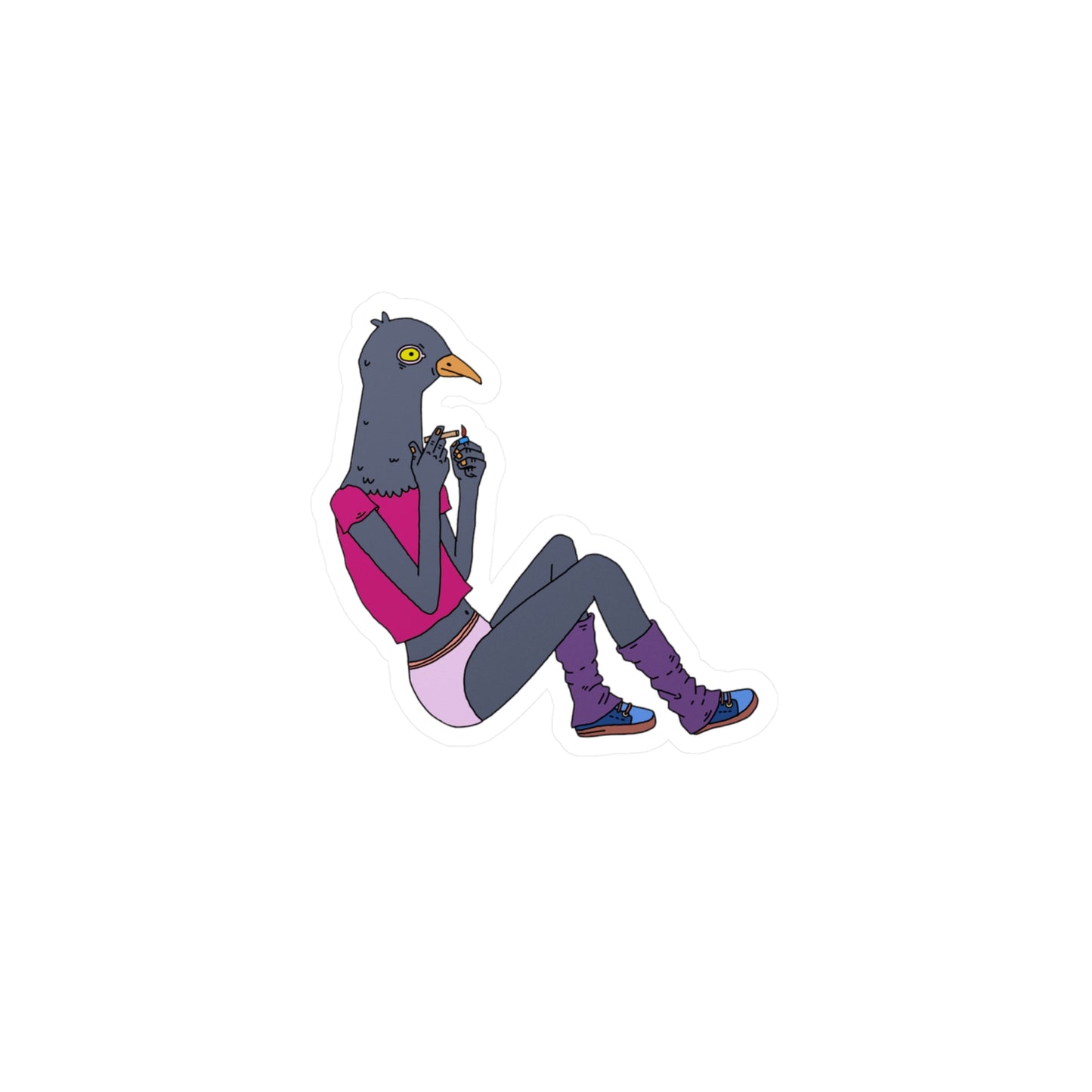 Pigeon in Leg Warmers Sticker