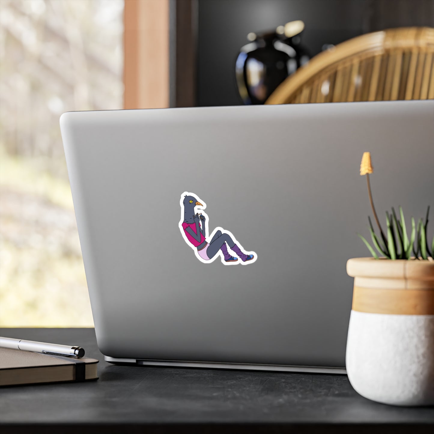 Pigeon in Leg Warmers Sticker