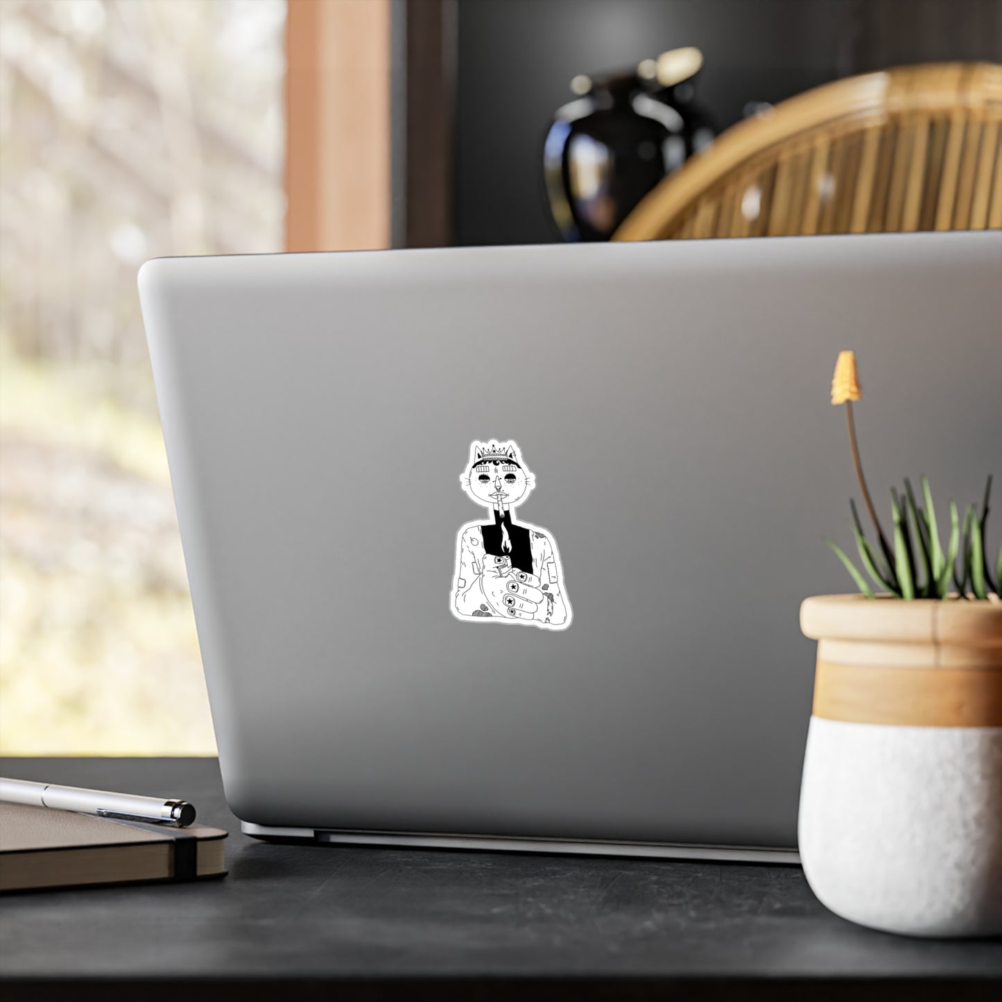 Smoking Cat Sticker