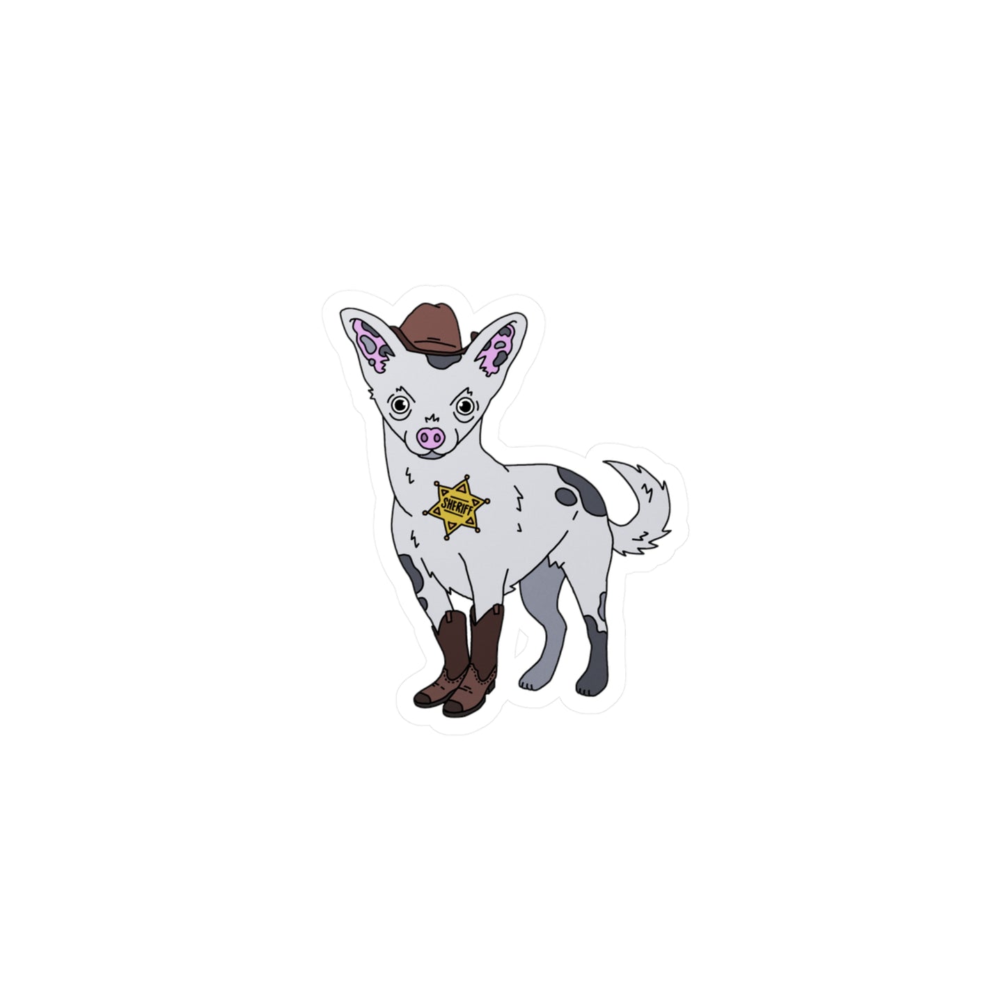 Gracie as the Sheriff Sticker
