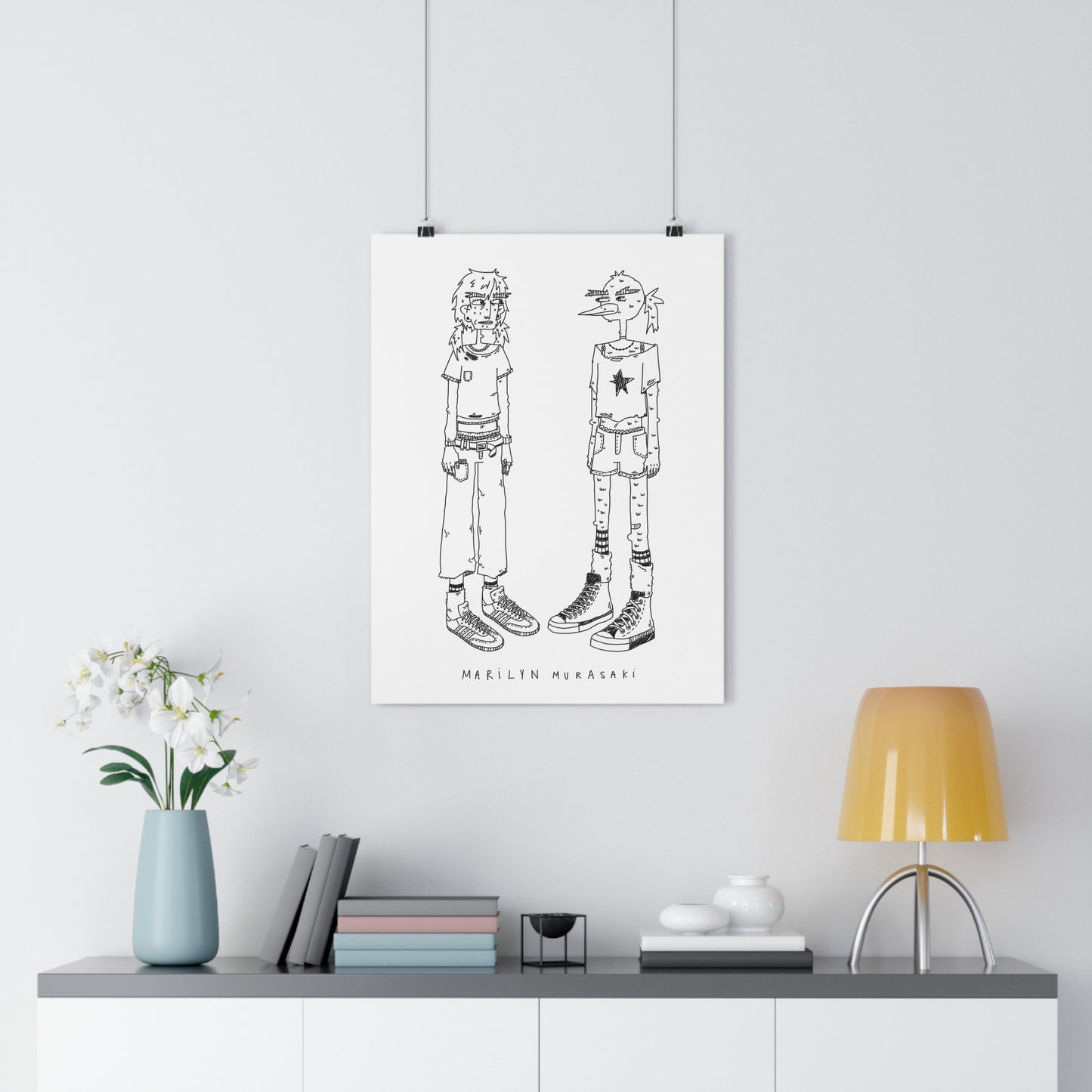 Girl & Bird Art Print