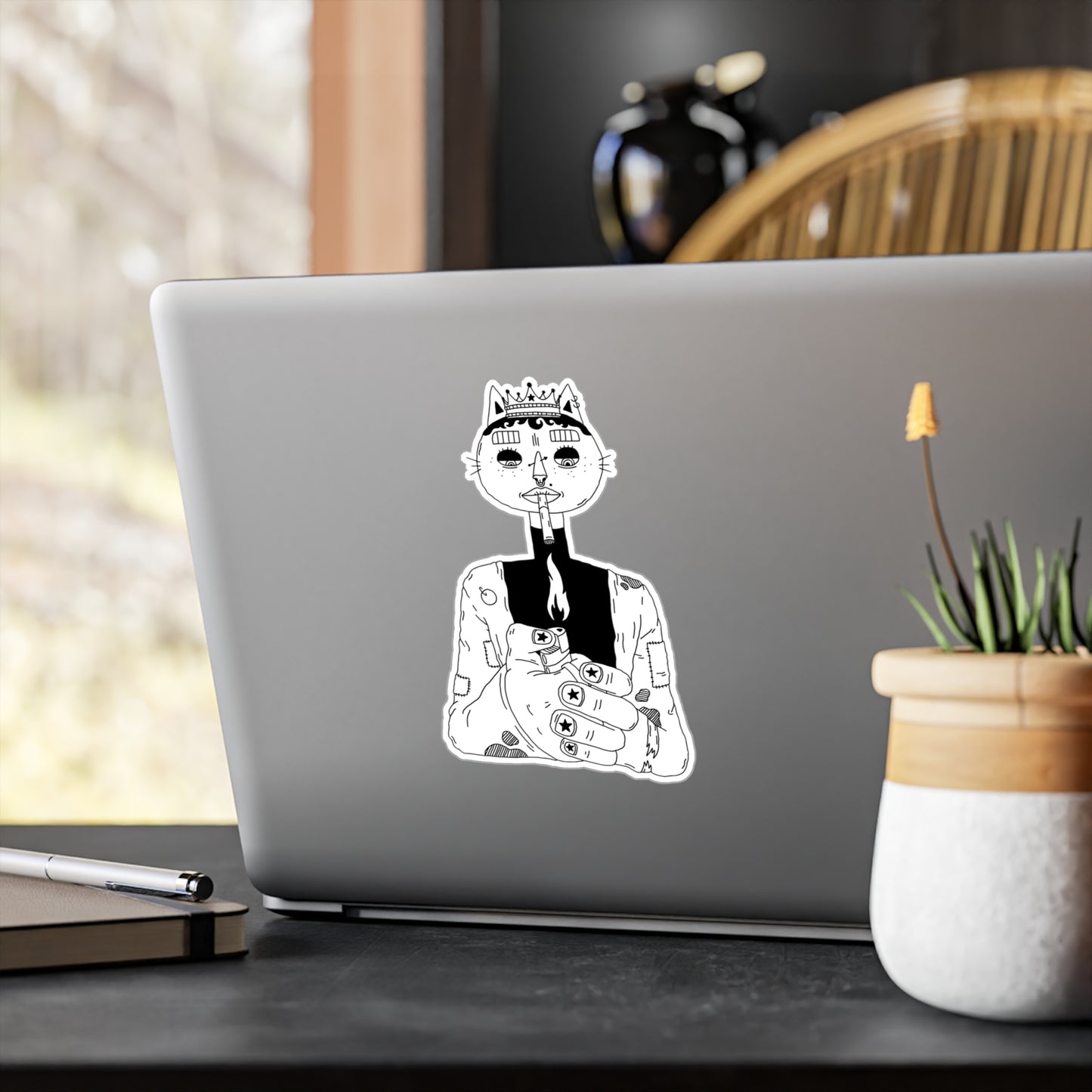 Smoking Cat Sticker