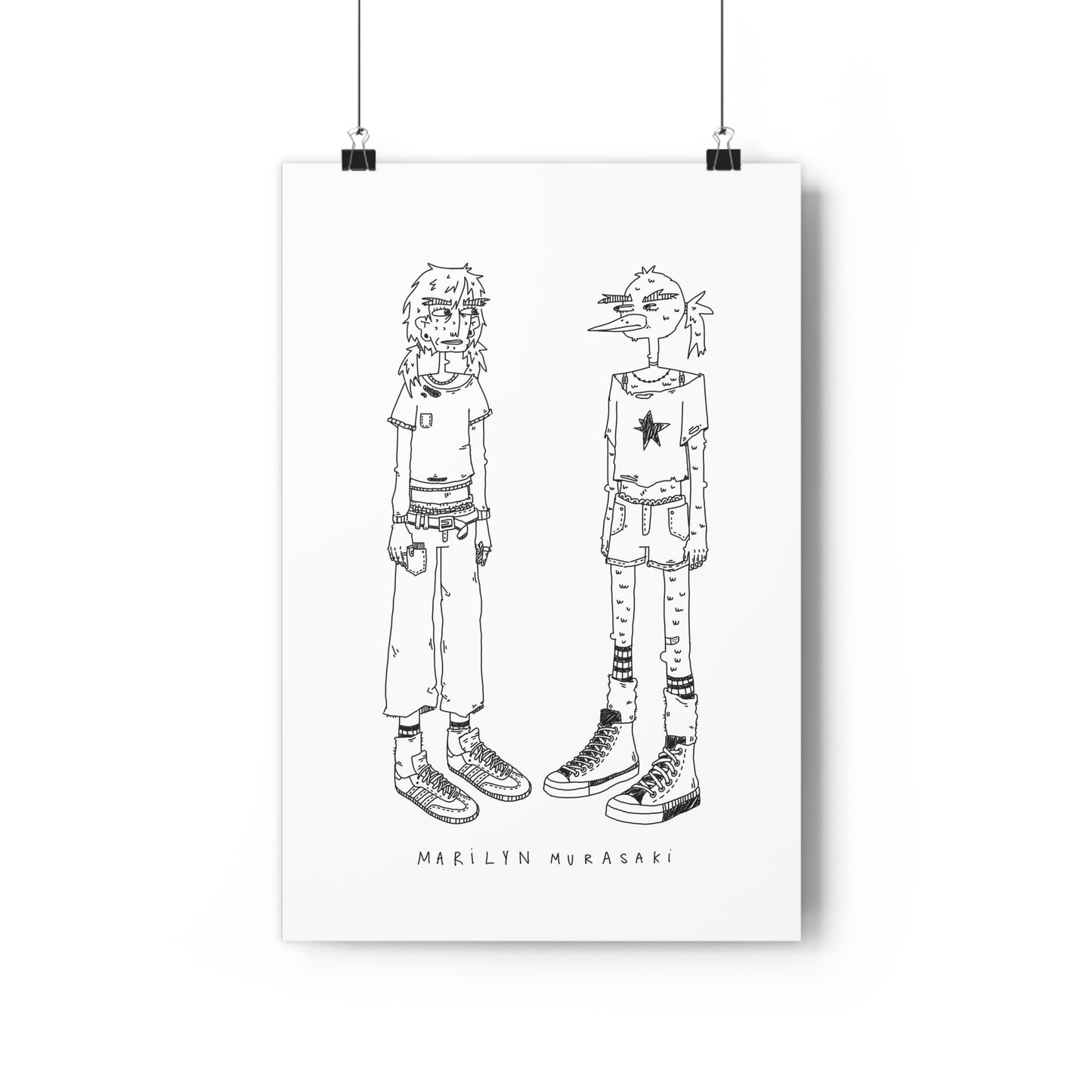 Girl & Bird Art Print