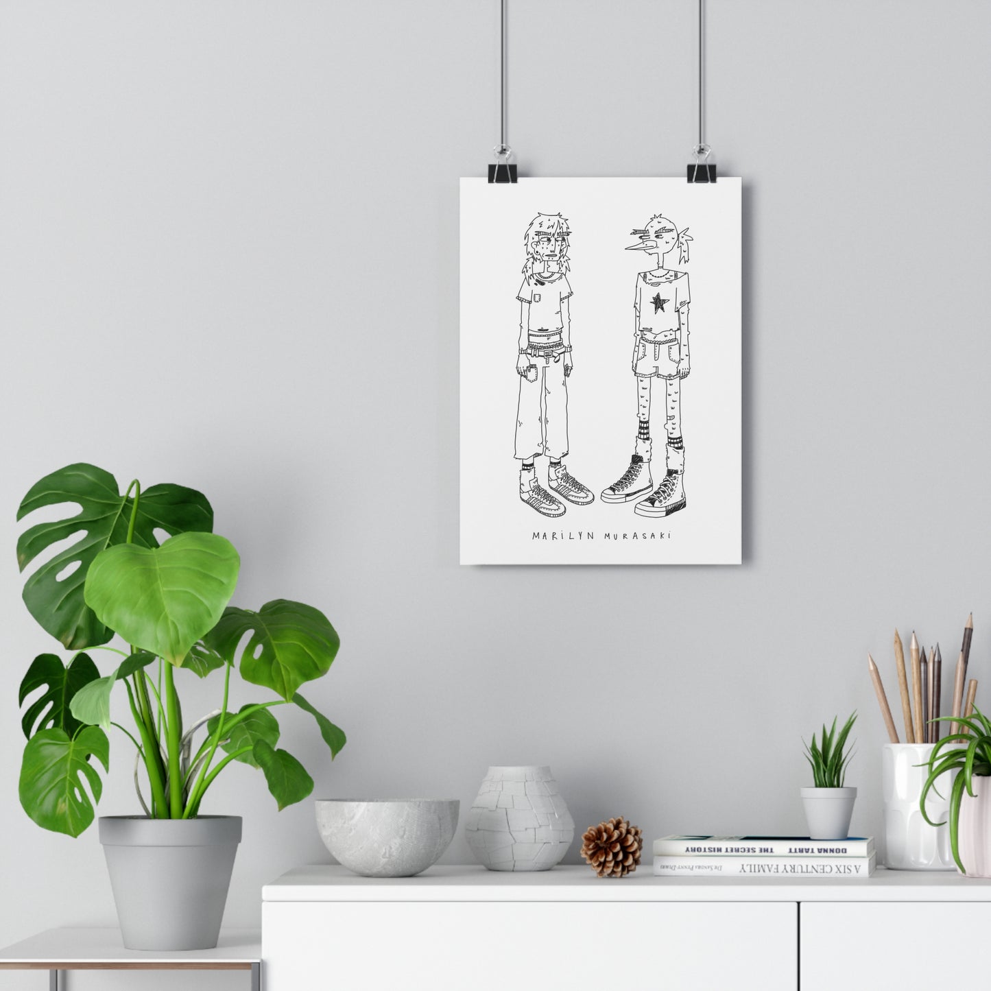 Girl & Bird Art Print
