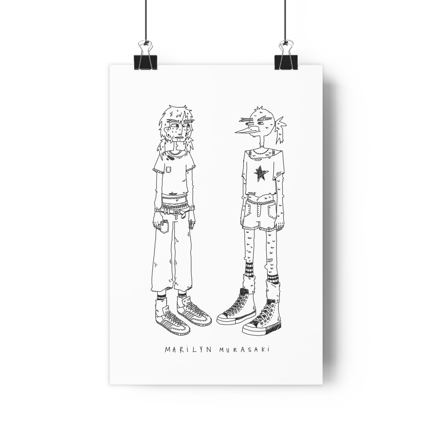 Girl & Bird Art Print