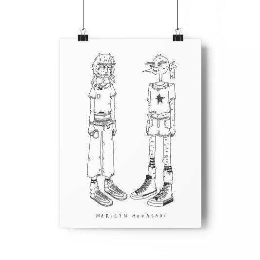 Girl & Bird Art Print