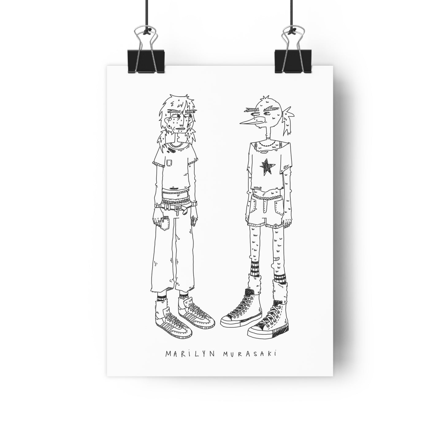 Girl & Bird Art Print