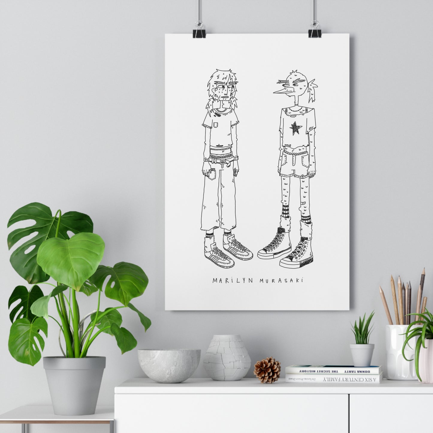 Girl & Bird Art Print